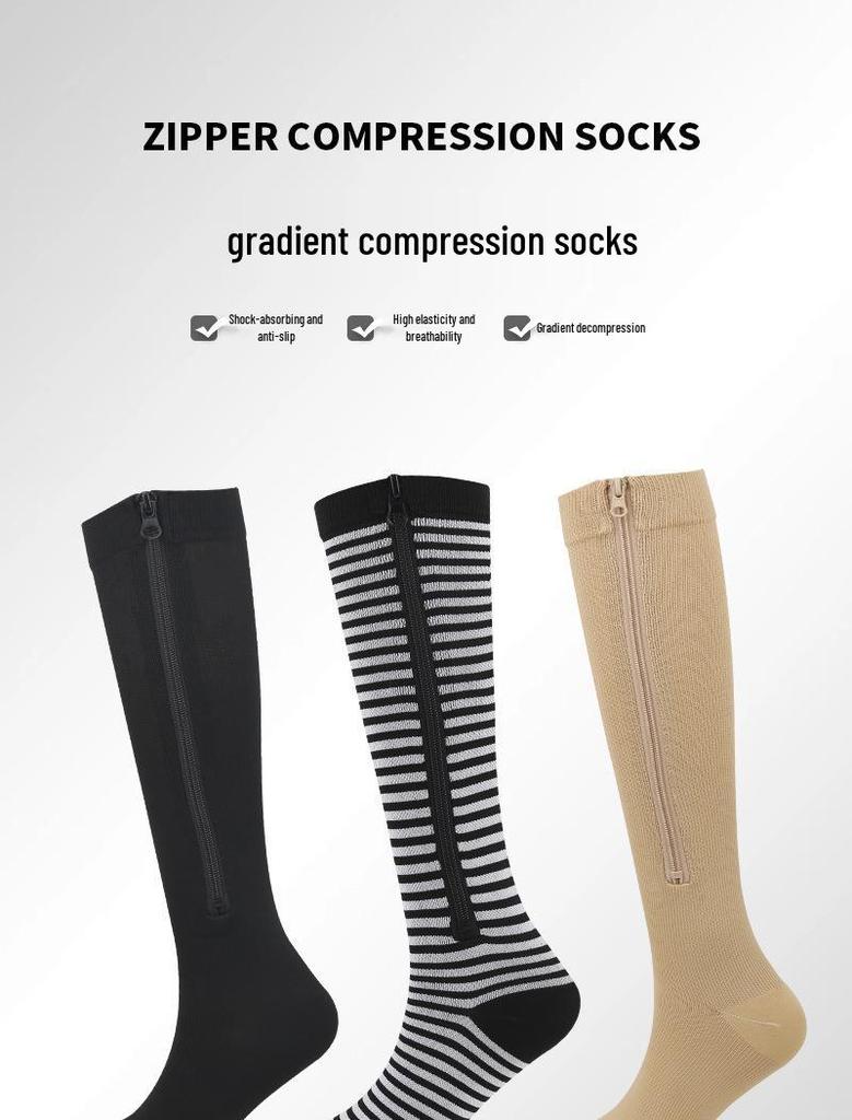 New Toe-Covering Compression Zipper Socks: Long, Elastic Cycling Socks for Outdoor Sports
