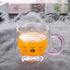 1/2 st Söta Kattmuggar Med Handtag Glas Dubbelväggigt Isolerat Glas Espressokopp Kaffe Mjölkmugg Gåva