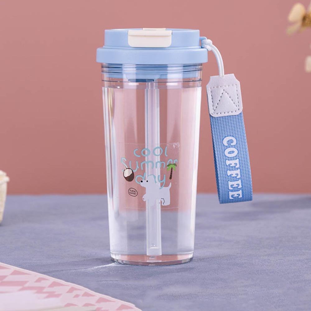 550ml Water Cup Leak-proof Coffee Cup Portable Plastic Cups  Student