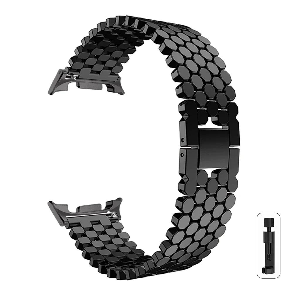 

Ремешок из нержавеющей стали для Samsung Galaxy Watch 8/8 classic 46мм 40 44мм Металлический ремешок Браслет Correa Для Samsung Ultra band Galaxy Watch 8 44mm чёрный