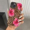Leopard Print Flowers Phone Case For iPhone 16 15 Pro Max 14 Pro 13 12 11 16E 7 8 Pus XR XS X SE2 Shockproof Silicone Soft Cover