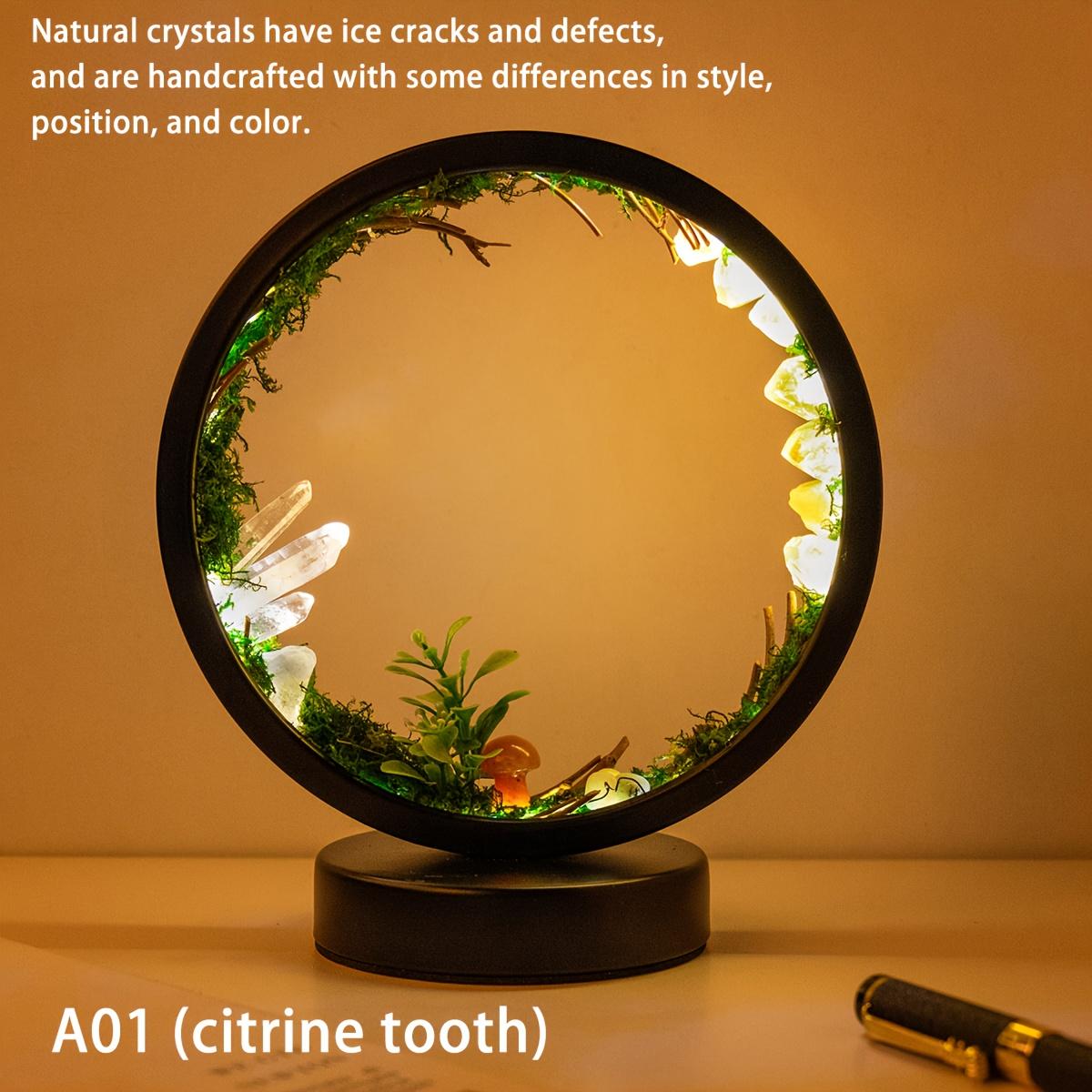 

1 шт. 1 приліжкова лампа з лікувальним лісом з натурального кварцу - перезаряджається, живиться від USB,