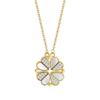 S925 Sterling Silver Heart Clover Shell Necklace: Versatile Magnetic Pendant for Women
