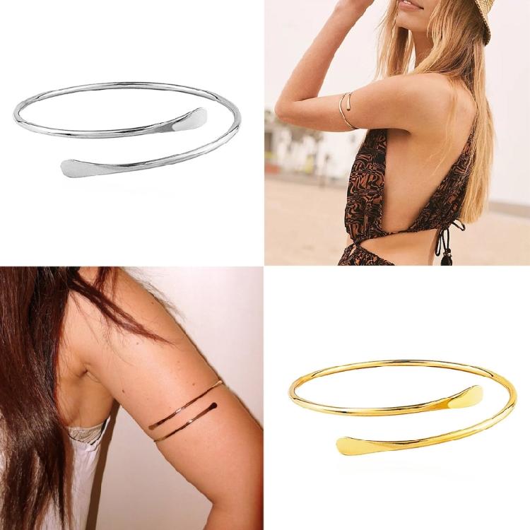 Offenes Metallarmband Oberarmmanschette Armreif Festival Braut Tanz Schmuck Zweifarbig Wählbar Armmanschette