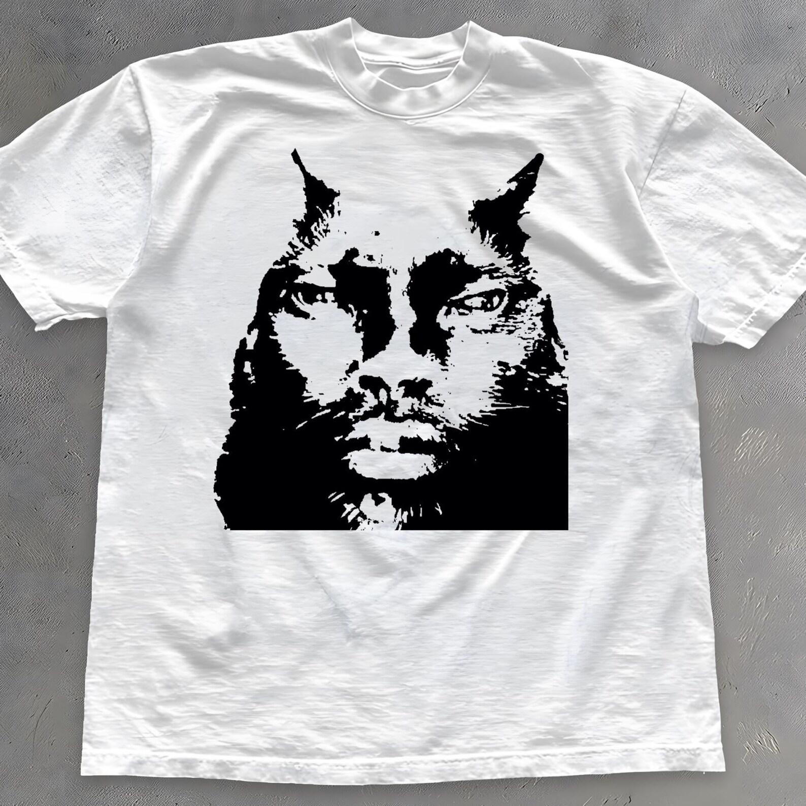 Cursed Cat Shirt - Human Face Cat Meme T-Shirt - Weirdcore Tee XL