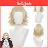 Tokyo Revengers Sano Manjiro Mikey Golden Hairpiece Cosplay Wig For Halloween Carnival Props