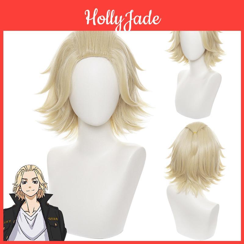 Tokyo Revengers Sano Manjiro Mikey Golden Hairpiece Cosplay Wig For Halloween Carnival Props