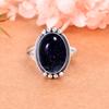 Blue Sunstone 925 Sterling Silver Ring V2503, Blue Ring, Oval Ring, Valentin's Day Gift, Gift For Her, Birthday Gift, Handmade Jewelry, Silver Jewelry