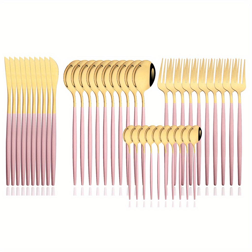 40-Piece Premium Flatware Set - Mirror Finish, - Service for 10, Ideal for Home Kitchen, Restaurant