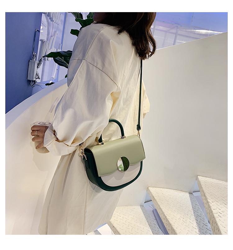 Контрастные цветные кожаные сумки через плечо для женщин 2020 дорожная сумка модная — фото 4