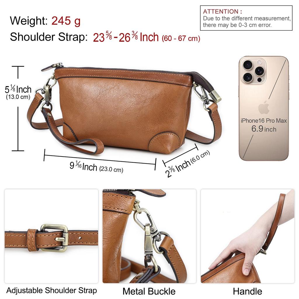 CONTACT'S Genuine Leather Small Shoulder Bags for Women Luxury Designer Sling Bags Female Handbags Clutch Bags Phone Pocket Wallets