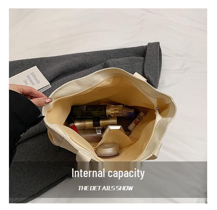 Versatile Literary Canvas Tote: Large Capacity Shoulder Bag for Work & Commute