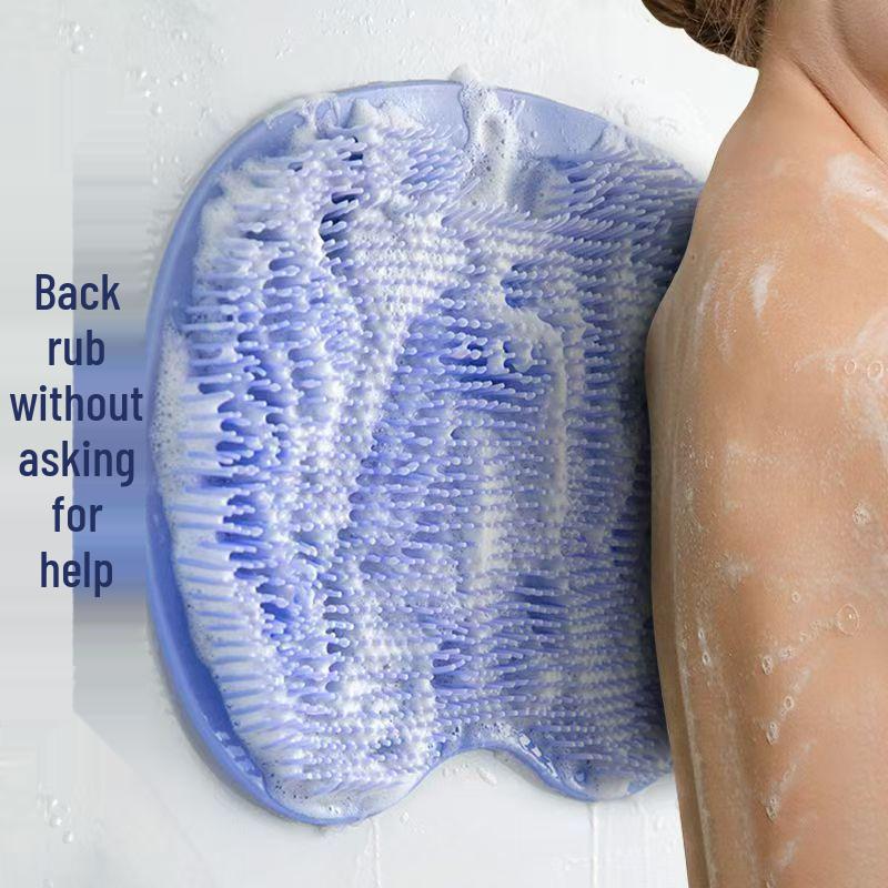 Wall-Mounted Non-Slip Back and Foot Scrubber with Suction Cup