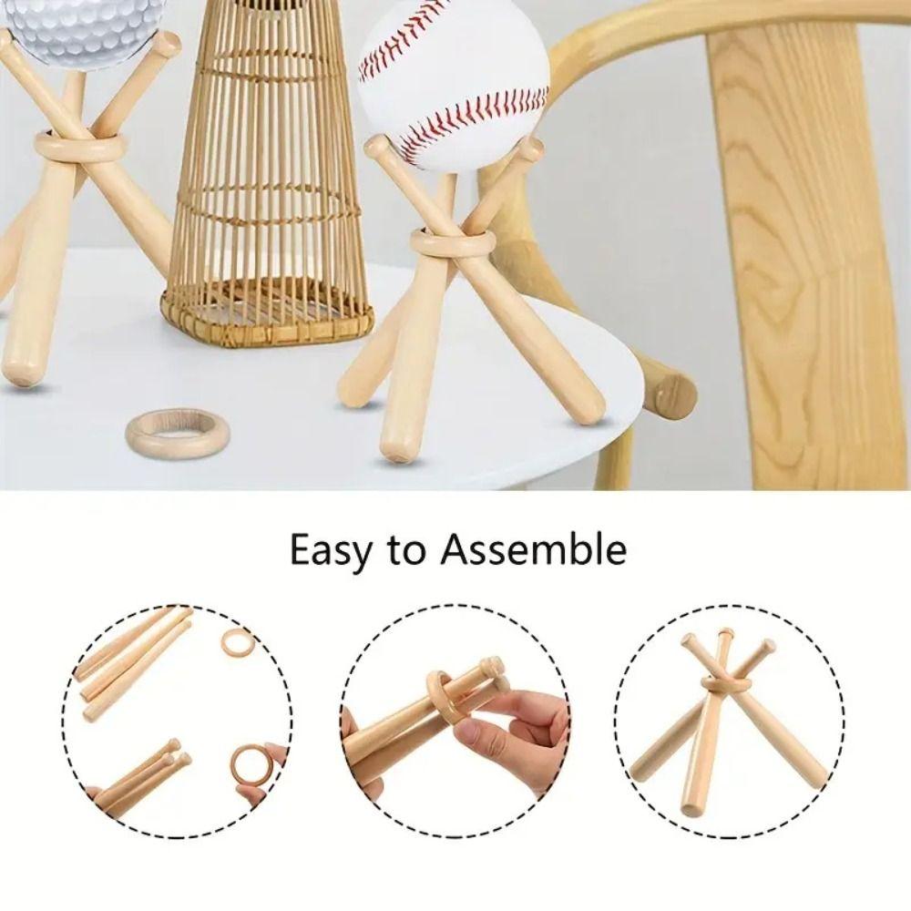 Storage Rack Baseball Display Stand Wooden Baseball Support Bracket  Tabletop Decor