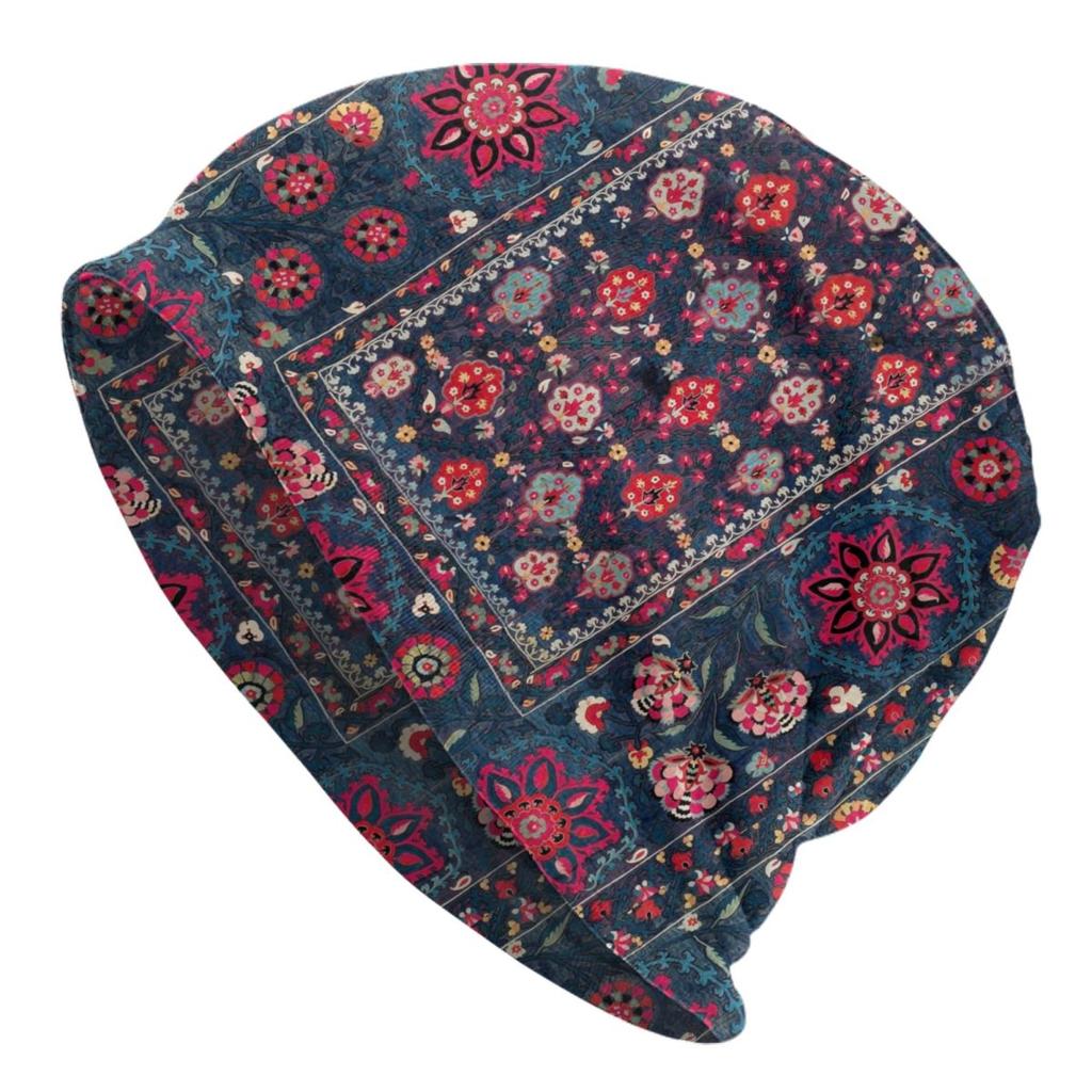 Custom Bohemian Persian Style Rug Beanie Cap  Bonnet Knit Hats  Outdoor Ski Retro Turkish Ethnic Kilim Skullies Beanies Caps