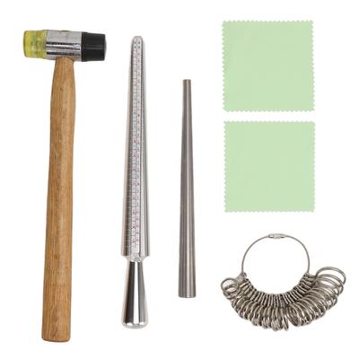 6pcs Small Ring Earrings Mandrel Kit Aluminium Efficient Multifunctional Ring Sizer Tool Set for