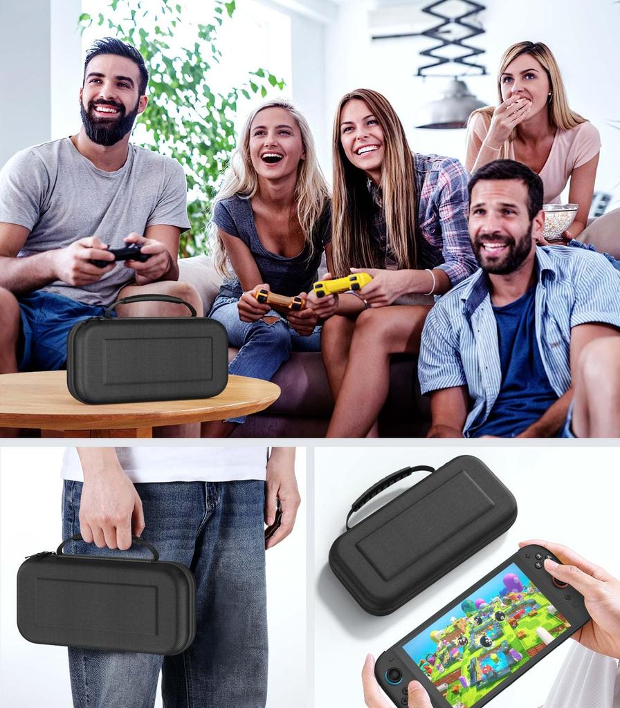 MoKo Switch 2 2nd Generation Protective Carrying Storage Oxford Fabric with EVA Holds 20 Soft and Other Small Full Large Precision Fixed Easy to Black