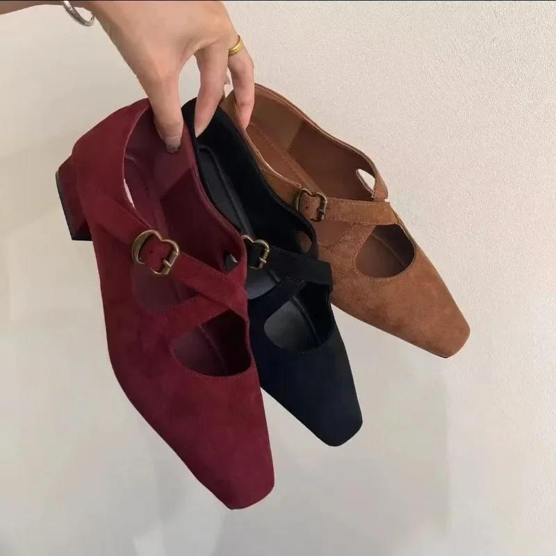 Fashion 2025 Leather Leopard Print Ballet Flats Women Mary Janes Shoes Brand New Trendy Buckled Crossover Leisure Comfy Flats