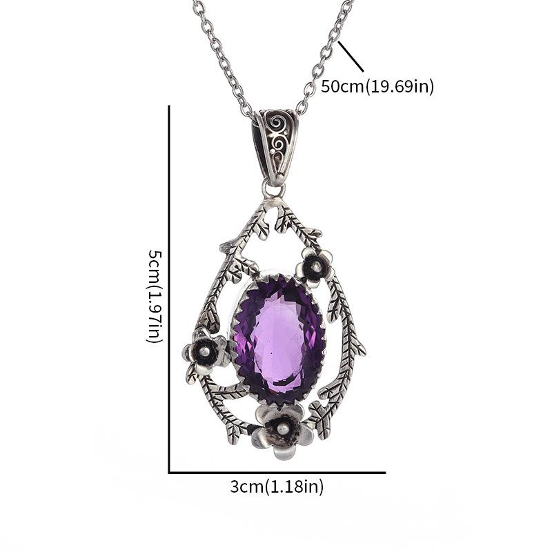 Waterdrop Shaped Chrysanthemum Pendant Fashion Necklace