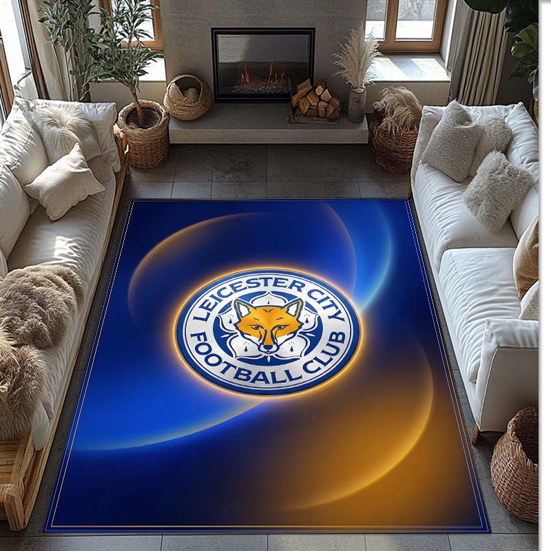 Tappeto in Velluto di Cristallo con Stampa del Leicester City Football, Comodo Assorbente d'Acqua Antiscivolo Tappeto per Pavimenti Interni