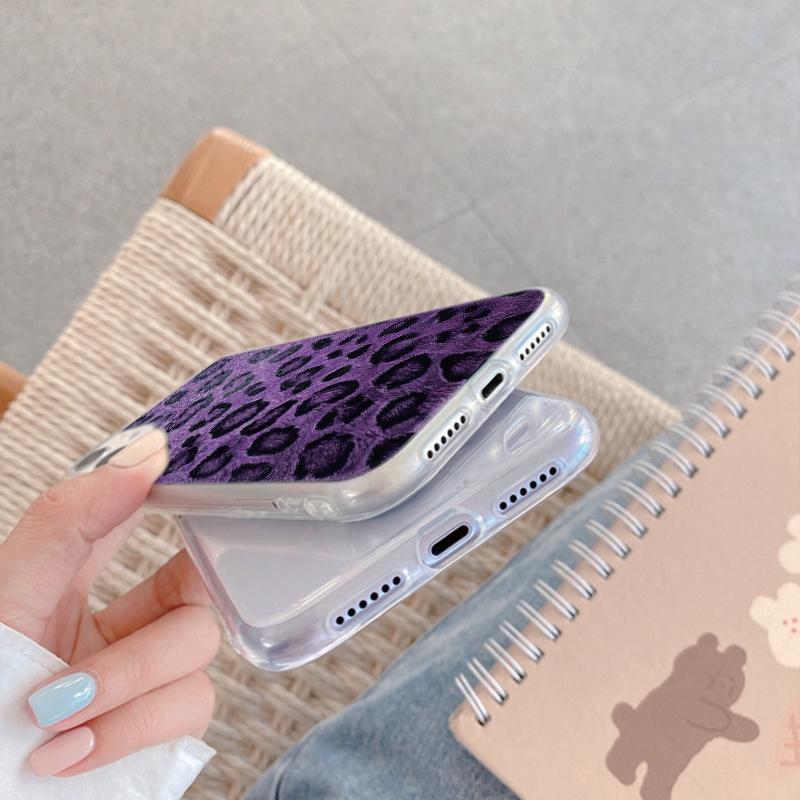 Leopard Mjukt Transparent Silikonfodral För Xiaomi Redmi Note 13 14T 15 Samsung A55 A35 S24 FE S25 iPhone Huawei Honor 200 Kameraskydd Stöttåligt Skydd