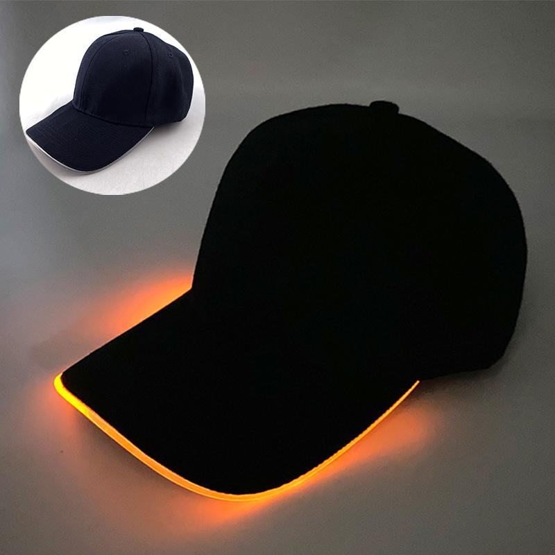 

Fashion LED Glow Cap Outdoor Sport Sunshade Glowing Baseball Cap Casual Adjustable Hat Outdoor Hip Hop Hat Party Glowing Hat оранжевый