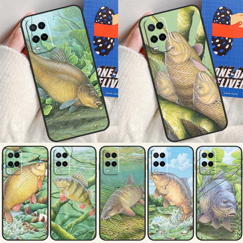 Carp Fish Fishing Case For Oppo A16 A76 A96 A58 A78 A98 A5 A9 A91 A15 A17 A77 A52 A72 A74 A94 A54S A57S Cover