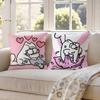 Funny Style Simons Cat Pillow Case Anti-dustmite Pillowcase Invisible Zipper Silky Short Plush Sofa Cushion Cover