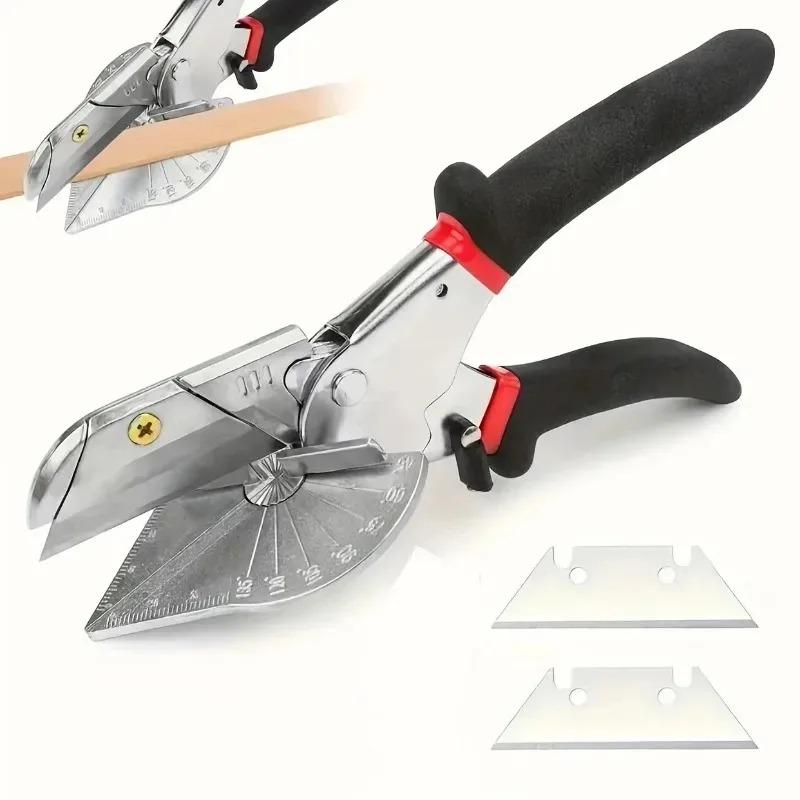Multi-Angle Shear Cutter - Adjustable 45°-135° for PVC/Plastic/Trim - Precision Blades Angle Scissors