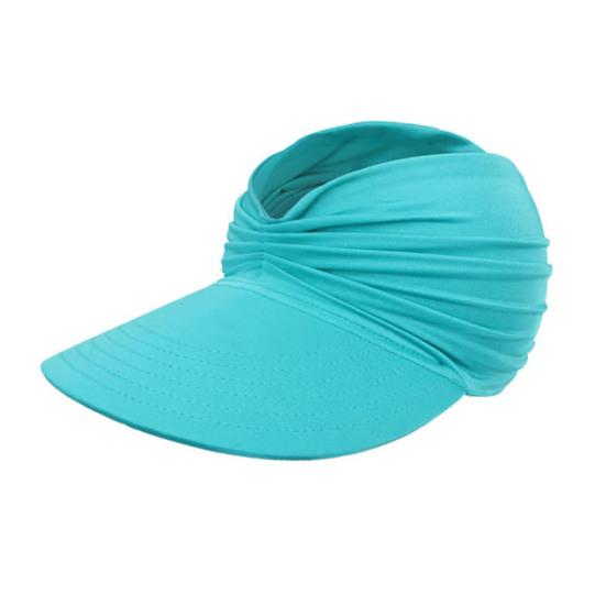 Women Sun Hat Empty Top Design Elastic Band UV Protection Hat with Ponytail Holes Outdoor Exercise Hat