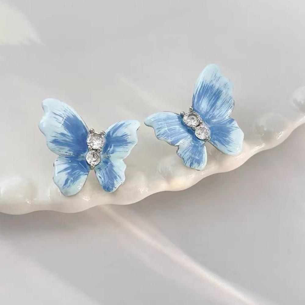 

Жіночі сережки-метелики, сережки високого класу, стильні та універсальні сережки синій