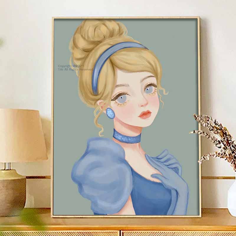 Disney Diamond Painting Set Classic Cinderella Home Decor Craft, Perfect Handmade DIY Gift Idea
