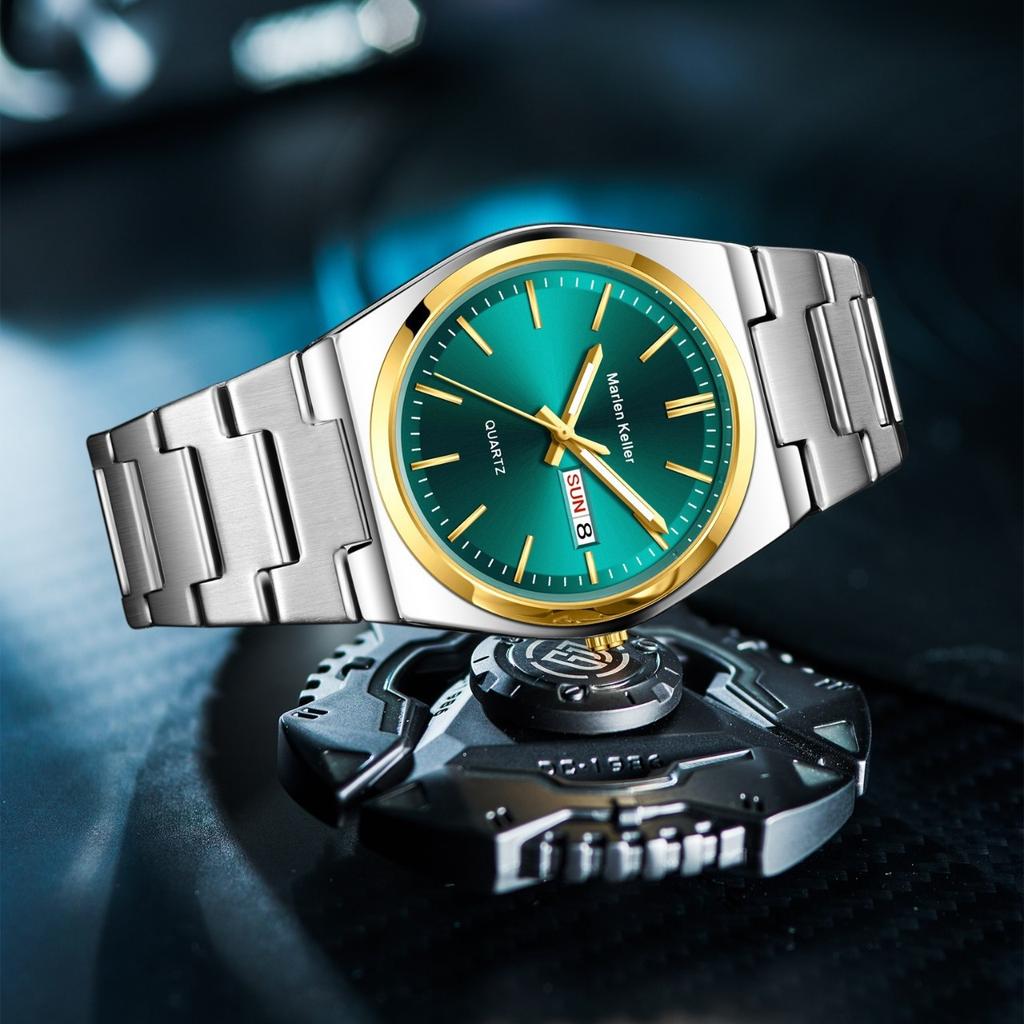 Luxury Quartz Man Wristwatch Sport Men Watches Waterproof Luminous Date Week Stainless Steel Men's Watch