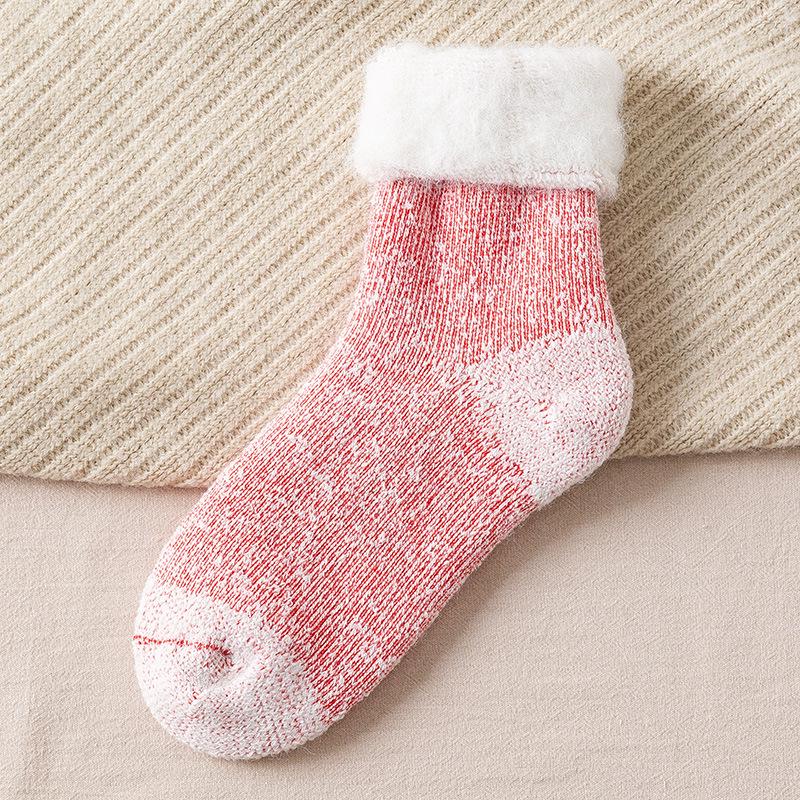Women’s Extra Thick Fleece-Lined Terry Wool Socks - Warm, Cold Resistant Mid-Calf Snow Socks