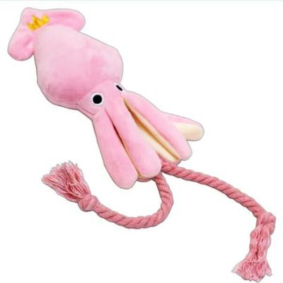 Cute Squid Dog Toy Octopus Lovely BB Plush Pet Puppy Rope Cleaning Teeth Toys Pink Chew Squeak Toys For Small Dog Pet Supplies