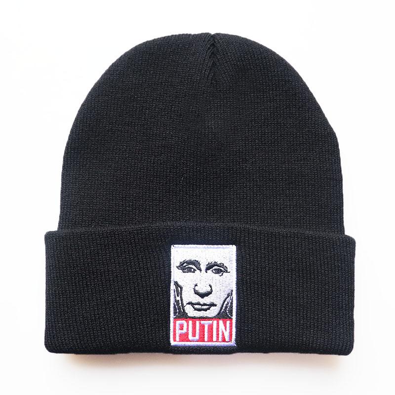 

Popular in Europe and America: Russian Putin PUTIN Woolen hat, embroidered knitted hat, pullover hat, warm cold weather hat Adjustable чёрный