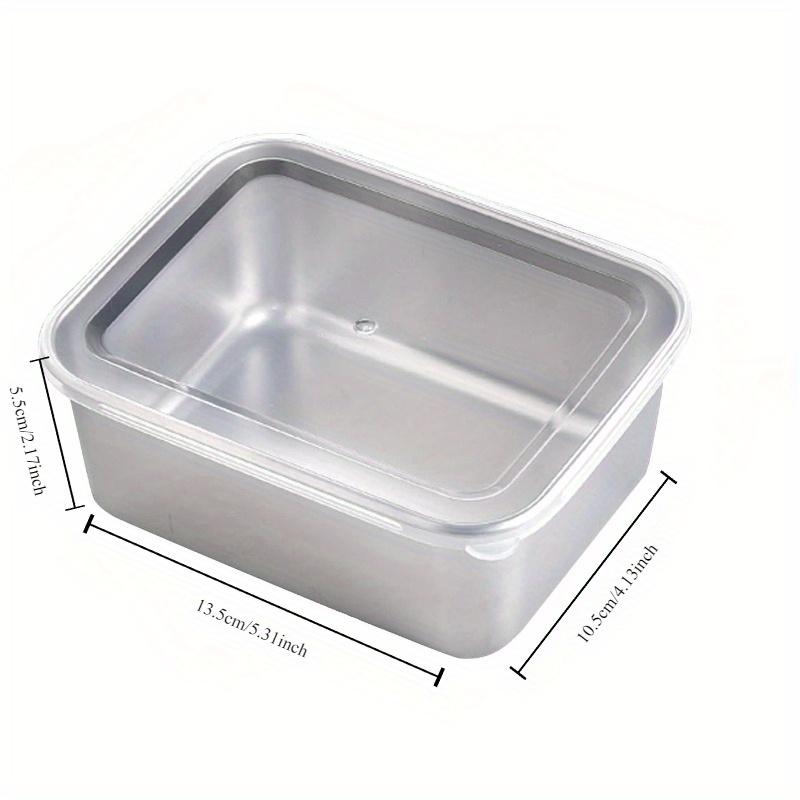 1pc Stainless Steel Food Storage Containers - Square, Manual Lid, Hand Washable - Perfect For Meal Prep & Outdoor Picnics