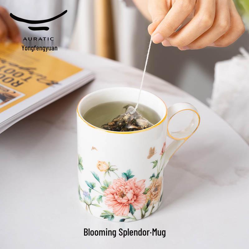 Auratic Fenghua Blossom Ceramic Mug, 350ml