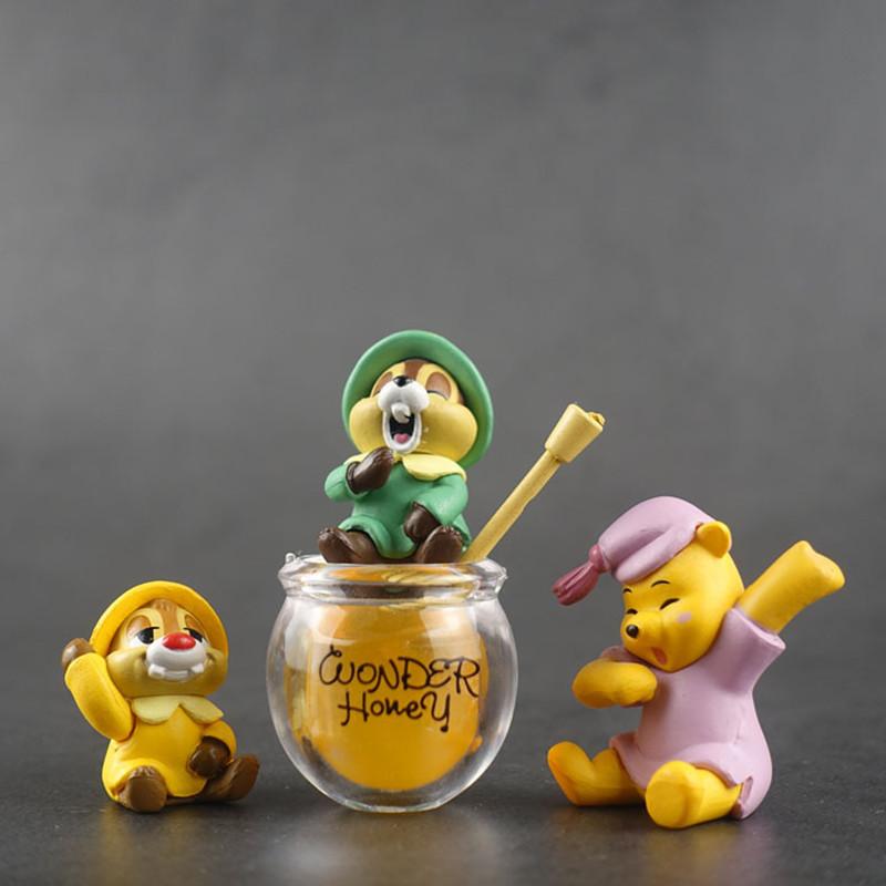 Disney Donald Duck Winnie The Pooh Action Figure Model Cartoon Anime Figures Chip and Dale Cake Decoration Collecting Kids Gifts