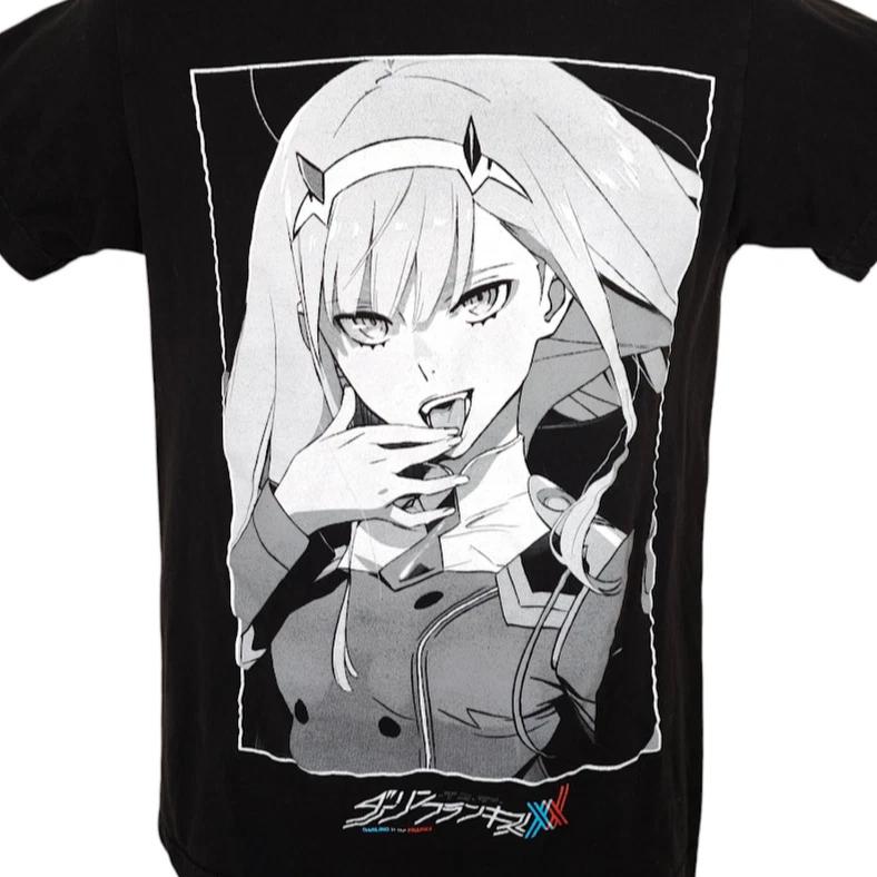 Darling In The Franxx Футболка Мужская Размер Маленький Черный Научная Фантастика Меха Аниме L