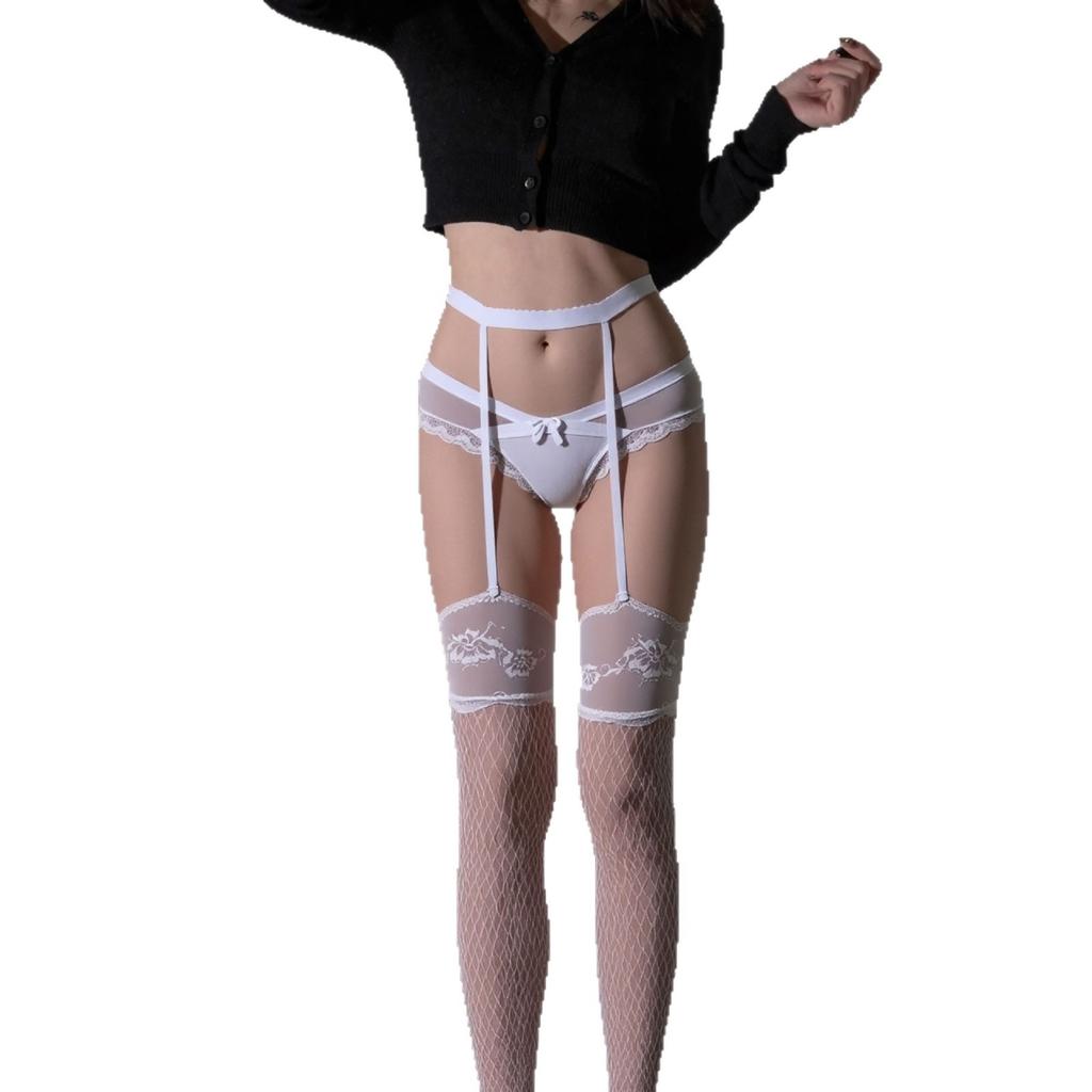 Sex stockings Sexy lace integrated fishnet socks Women's pure desire thin knee stockings Suspender socks
