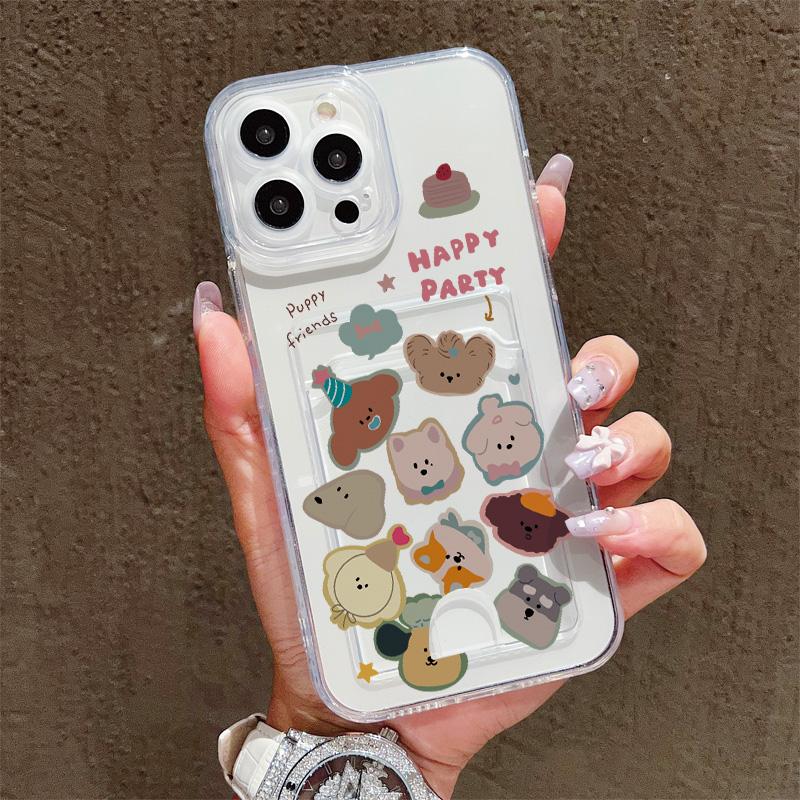 Силиконовый чехол-карман для карт для Oppo Reno 10 11 1F 12F 13F Xiaomi Redmi Note 12 13 iPhone 17 16 15 14 Pro Прозрачный бампер для телефона