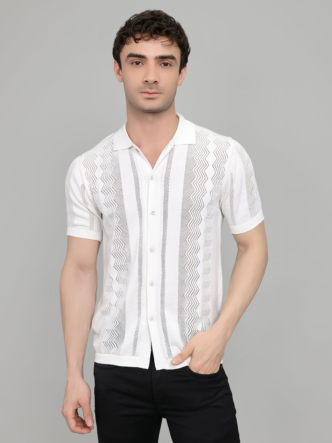 Monte Carlo Men Smart Fit White Shirt L