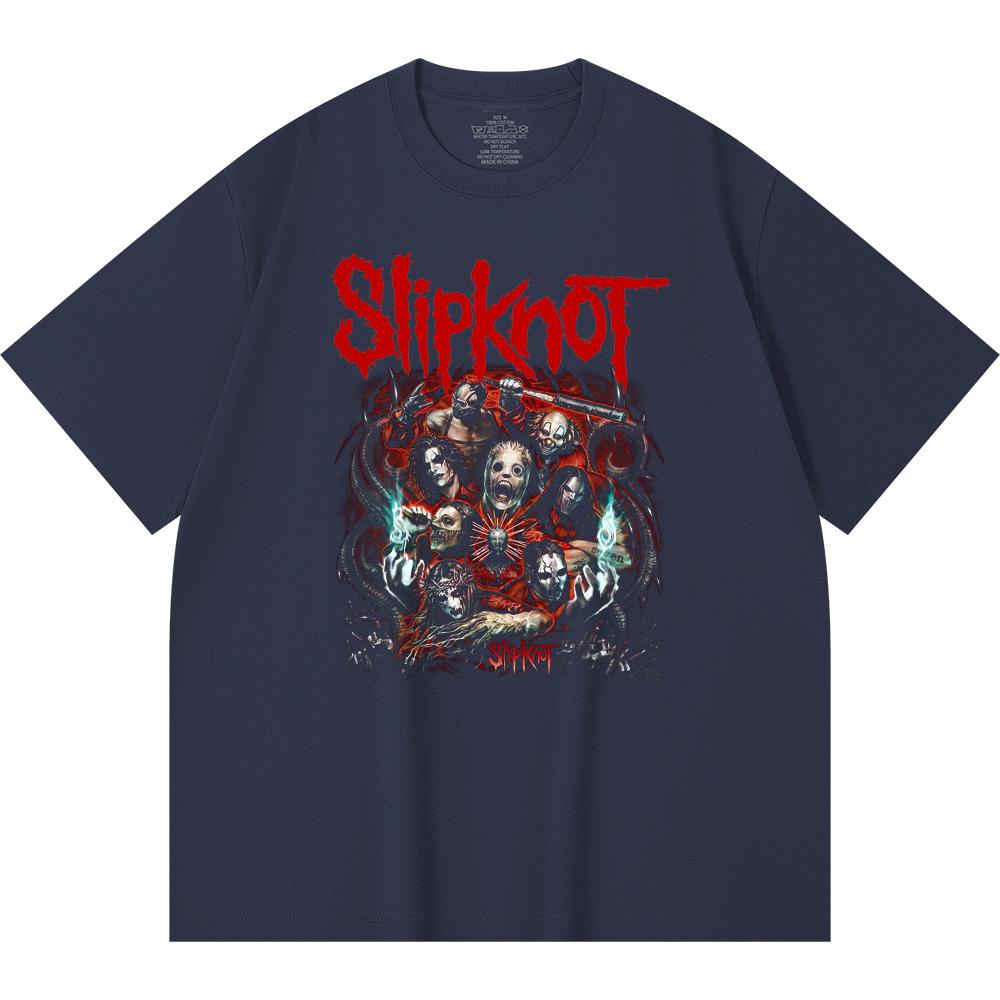 230 Gsm 100% Katoen Heavy Metal T-shirt Rockband Populaire Muziek Print Unisex Zwaar Katoen T-shirt