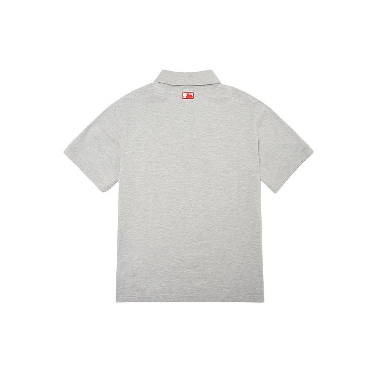 New MLB Base Logo Polo Shirts Men's Gray 3LPQH1023-43MGS