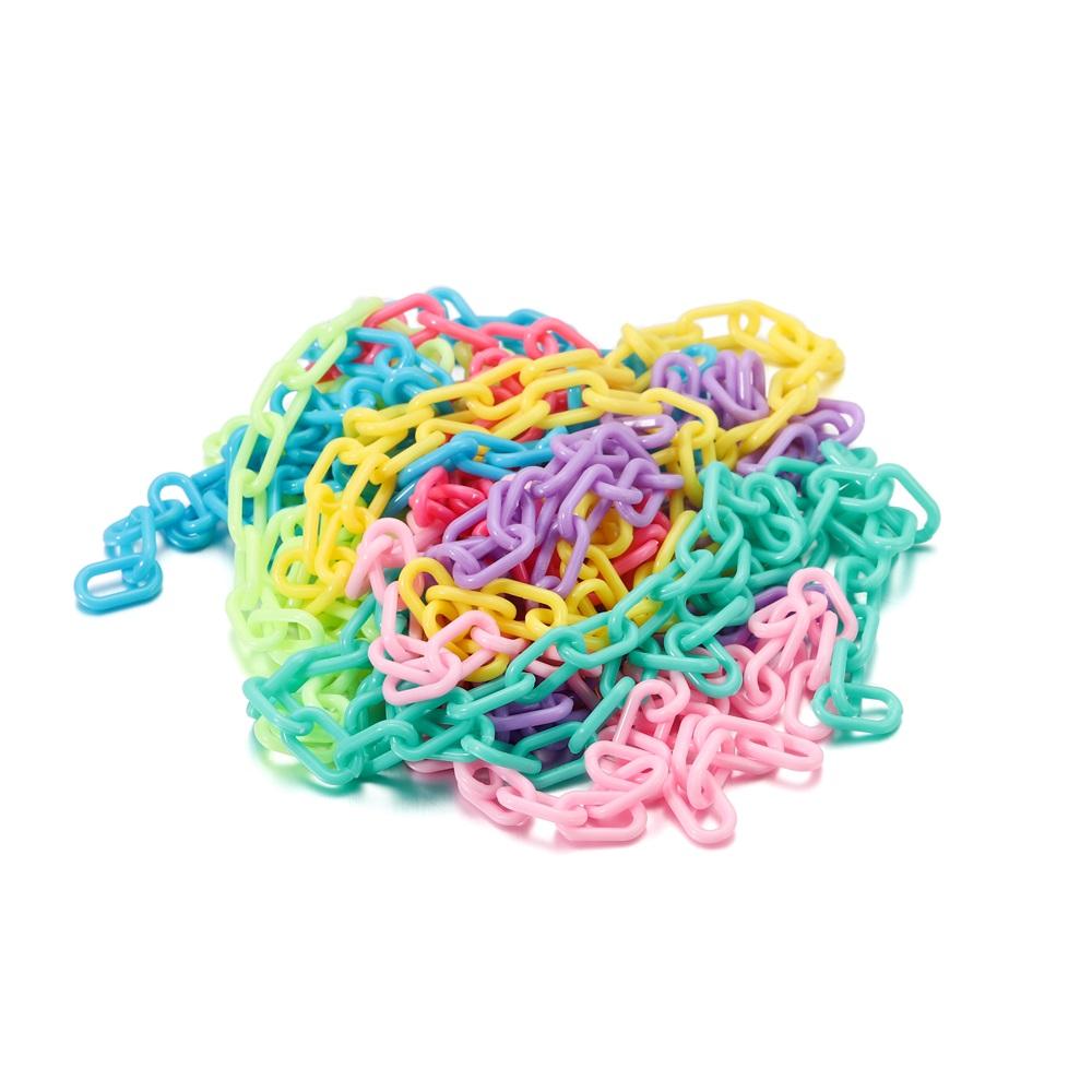 10 Stück/Los 50cm Bunte Acryl-Gliederkette Kunststoff-Kettenglieder für DIY-Halsketten Brillenketten Schmuckherstellung Zubehör