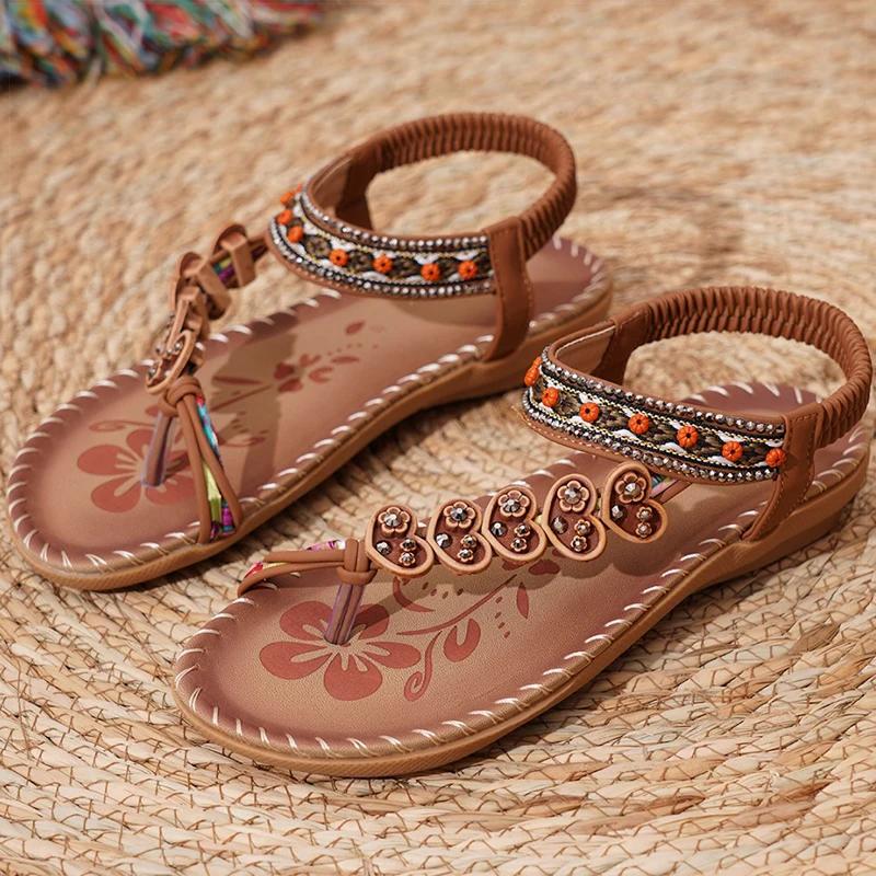 Fashion Women's Sandals Bohemia Style Sandals Summer New Shoes for Woman Flip Flops Beach Summer Shoes Women Low Heels Footwear