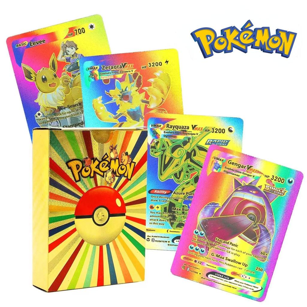 55 Piezas Cartas Pokémon VSTAR GX EX VMAX MEGA TAG TEAM Energía Entrenador Charizard Pikachu Colección Rara Carta de Batalla I04