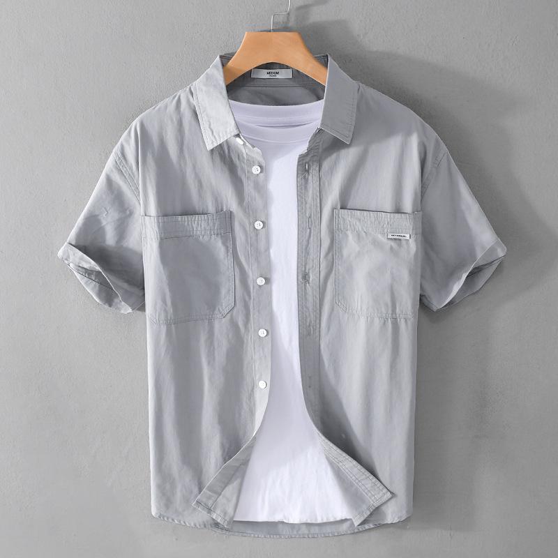 Men's Summer Casual Short-Sleeve Comfortable Loose-Fit Shirt - Versatile Fresh Workwear 706