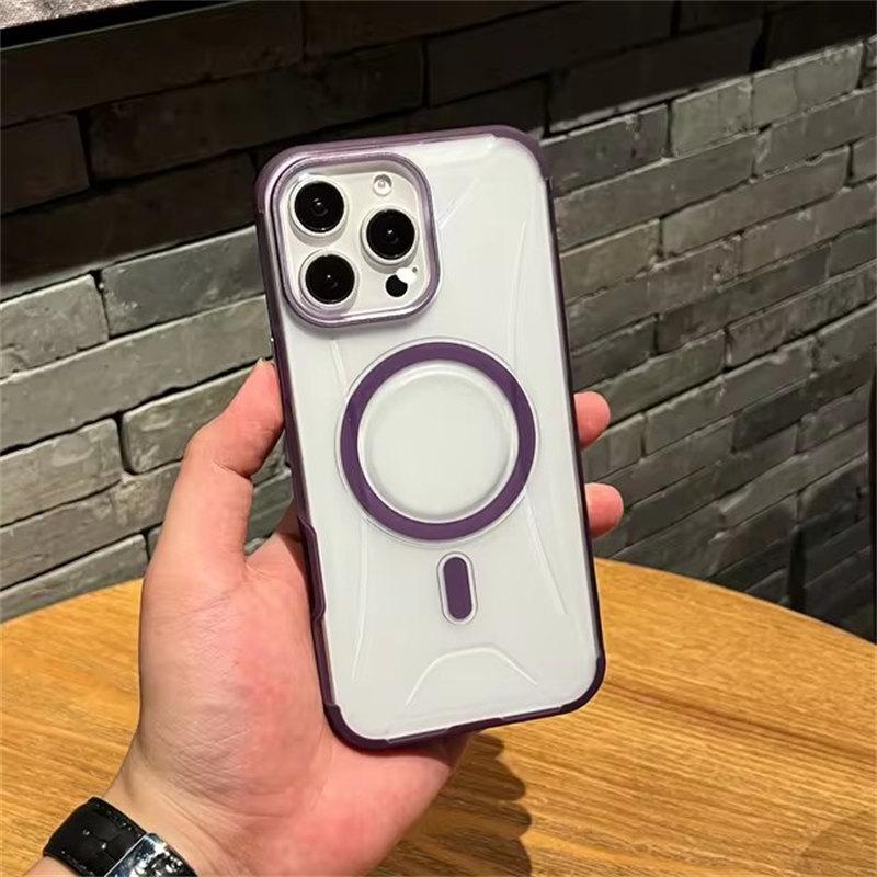 Luxurious Titanium Color Magnetic Phone Case For Iphone 16 Plus 16 15 14 13 Pro Max Premium Anti-drop and Anti-Collision Phone Case